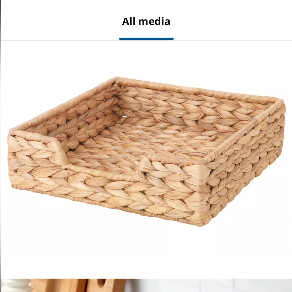 IKEA - Napkin Holder Woven Natural 9x9 Rattan Bohemian Home Decor Kitchen Table